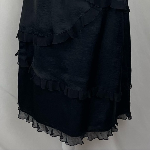 Nicole Miller Black Ruffled Shift Dress - Picture 4 of 12